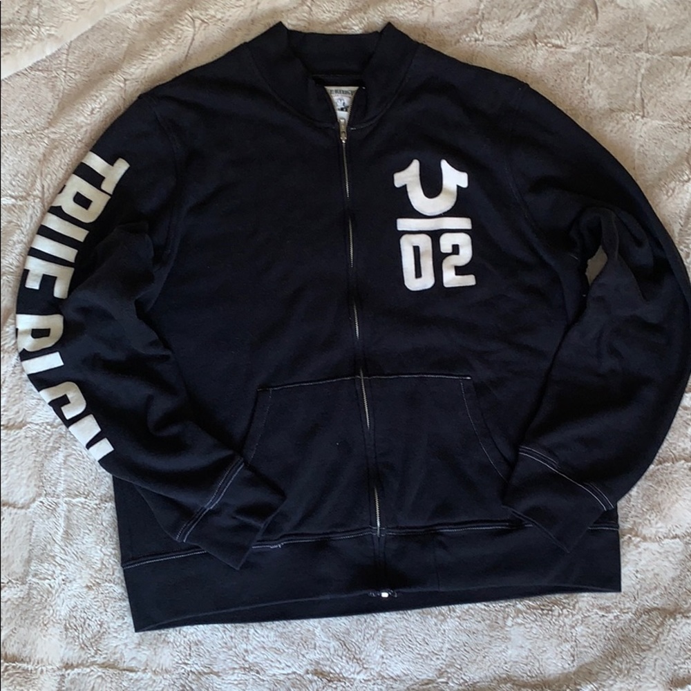 True religion zip up sweater very soft xxl
